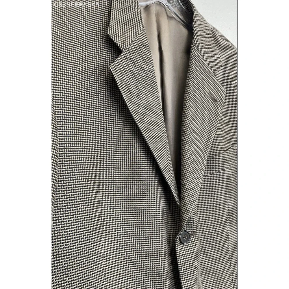 Joseph Abboud Tan Men's‎ Wool/Silk Glen Plaid Suit Sportcoat - Size 42R